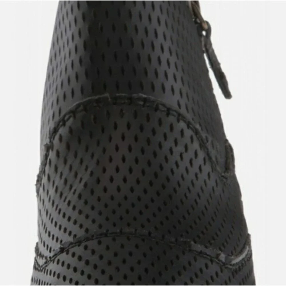 Kelsi Dagger Alaska Perforated Black Leather Booties 9.5 Ankle Boots